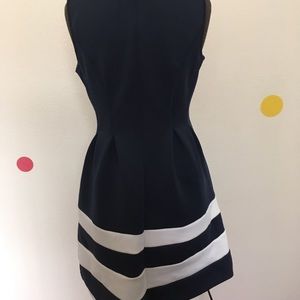 Navy Blue Striped Dress